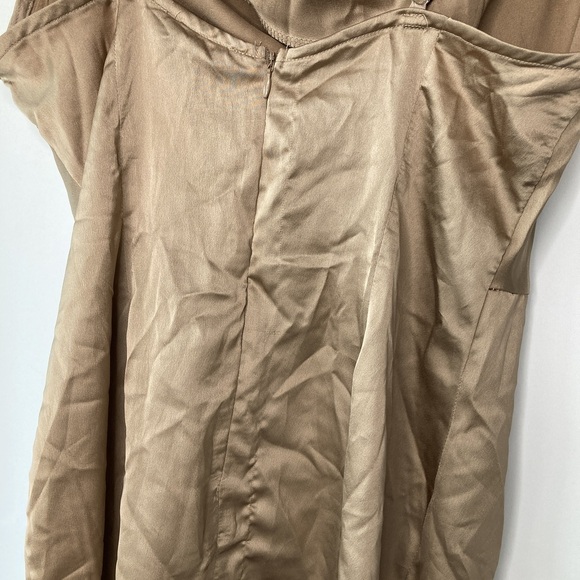PrettyLittleThing Champagne Satin Cowl Neck Bodycon Dress Size 6 - Picture 13 of 13
